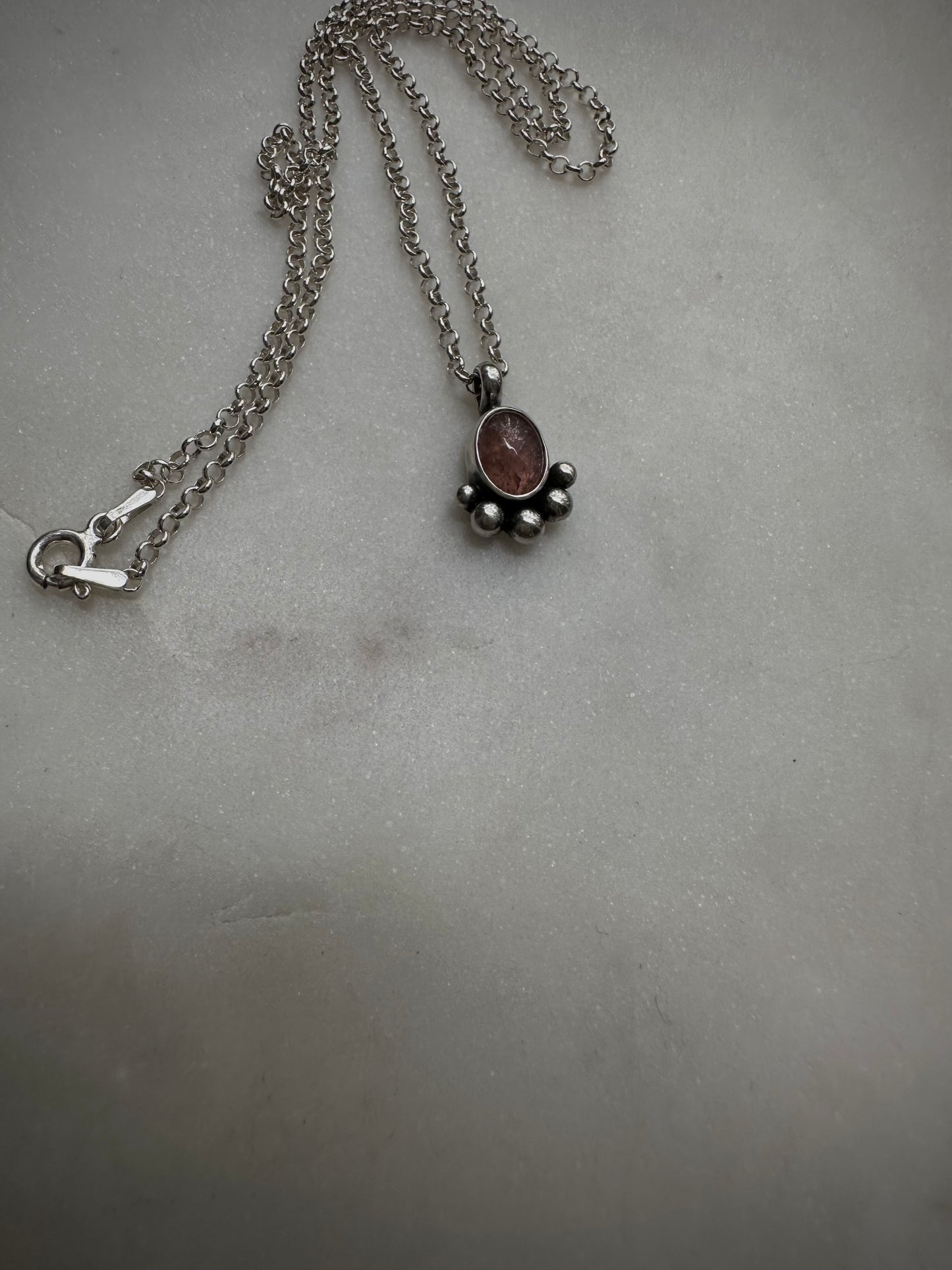 Small pink tourmaline necklace