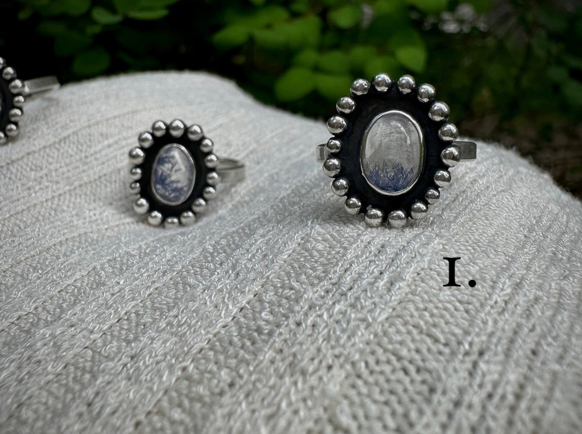 Dumortierite quartz rings