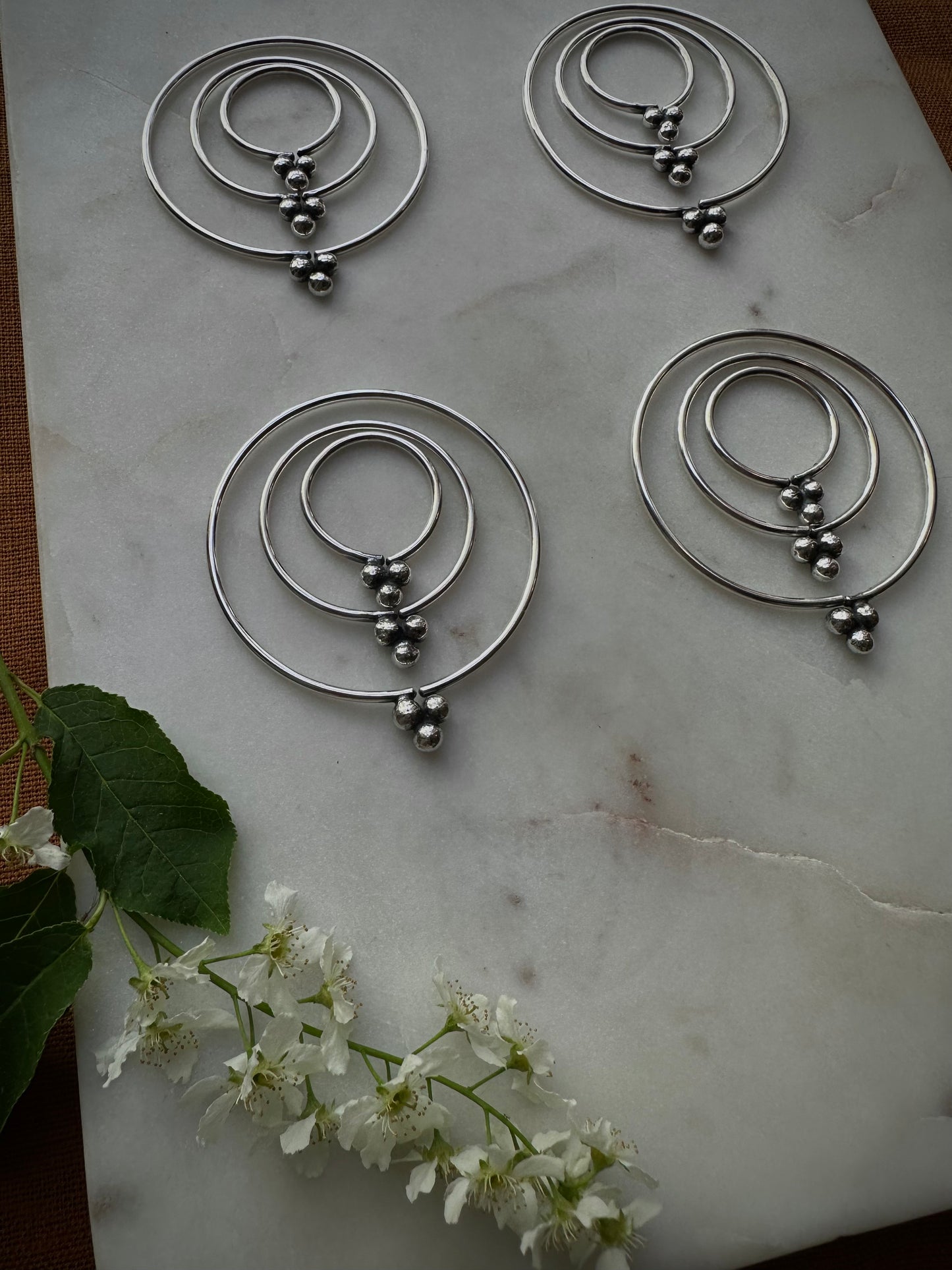 Set of 3 pair of earrings for streched ears