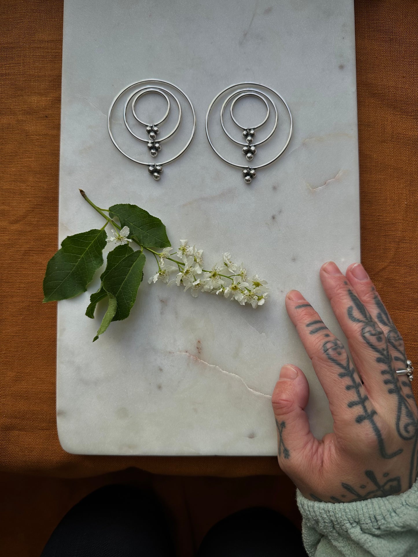 Set of 3 pair of earrings for streched ears