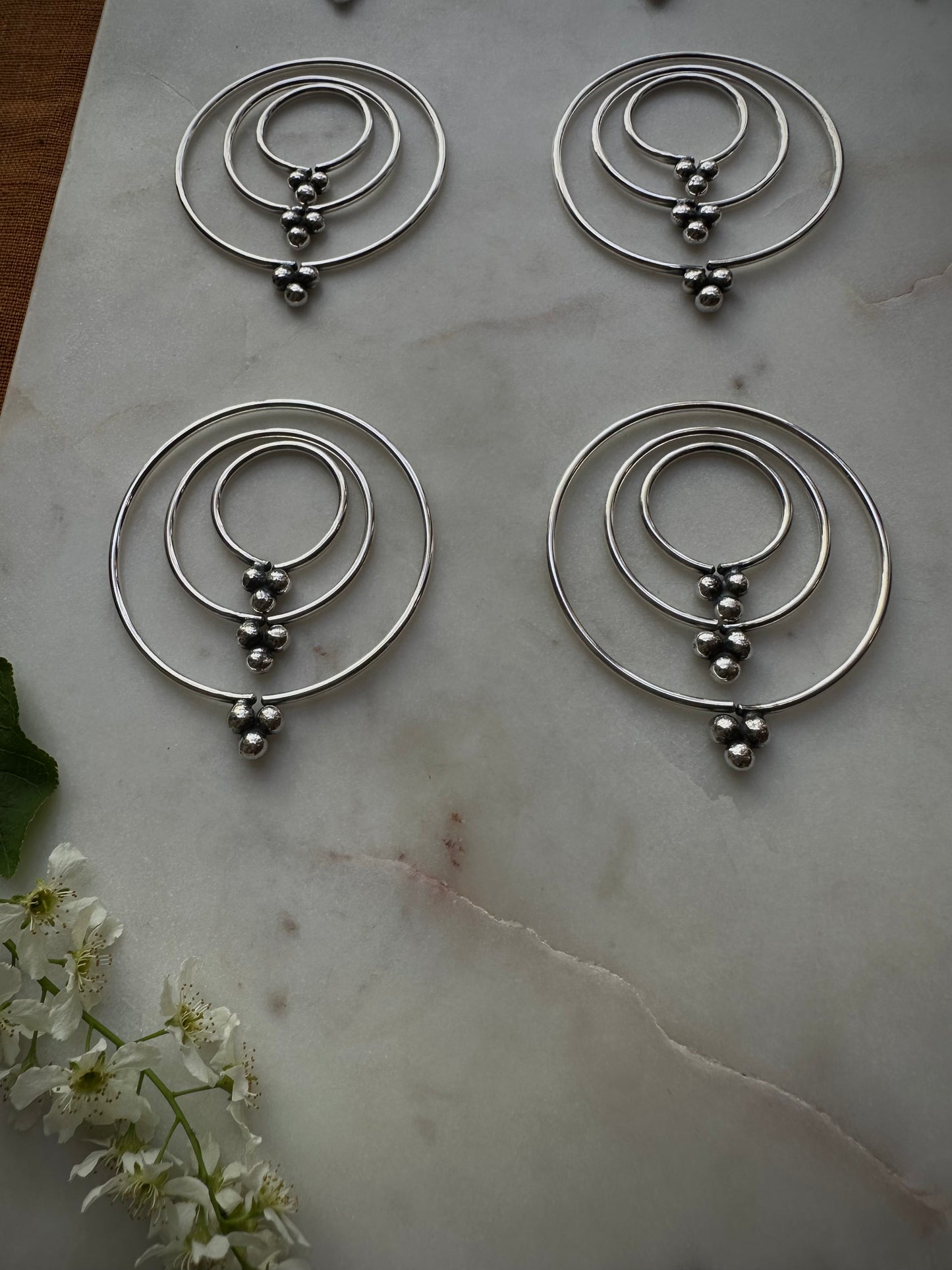 Set of 3 pair of earrings for streched ears