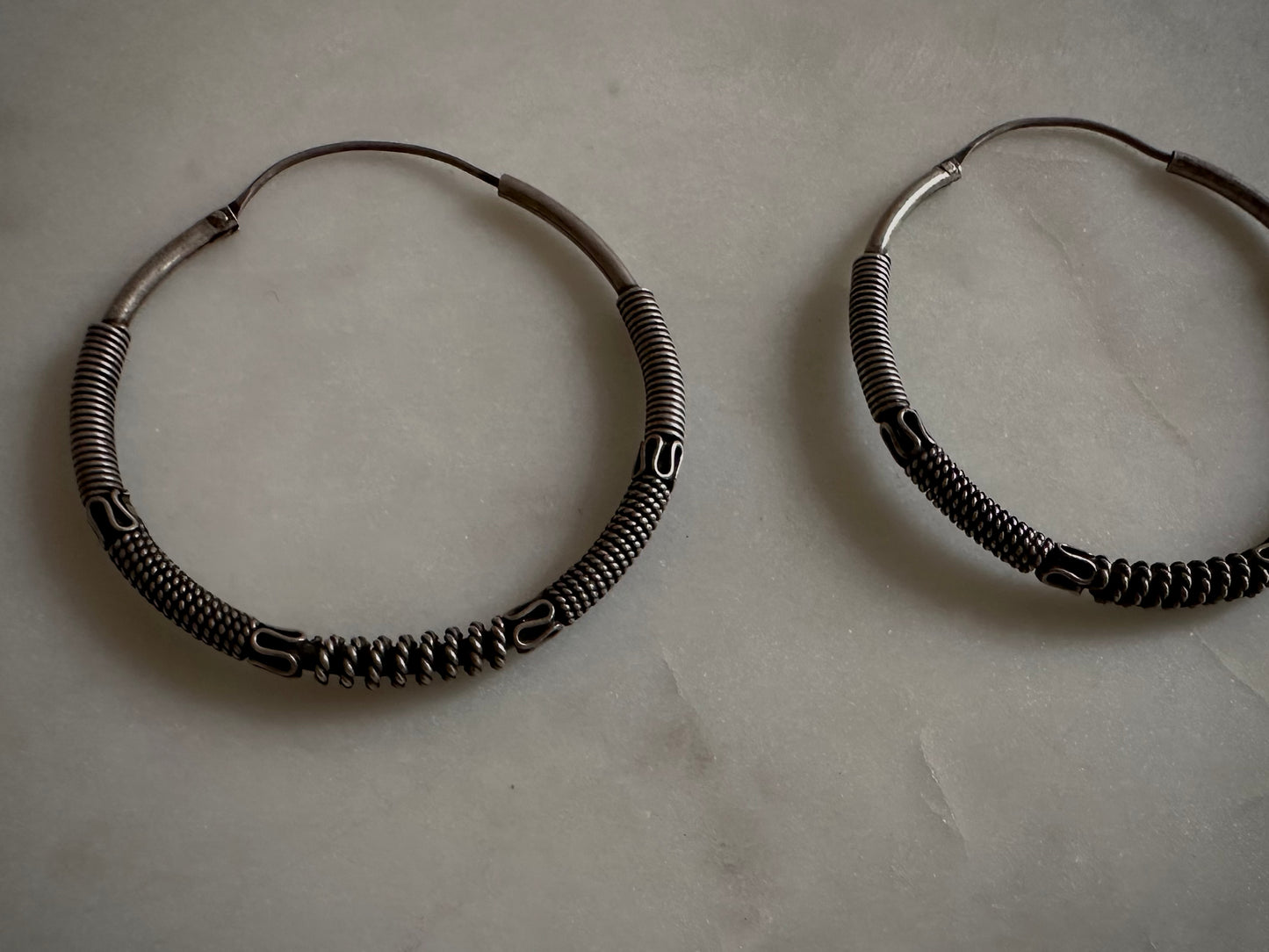 Vintage silver earrings from Rajasthan, India