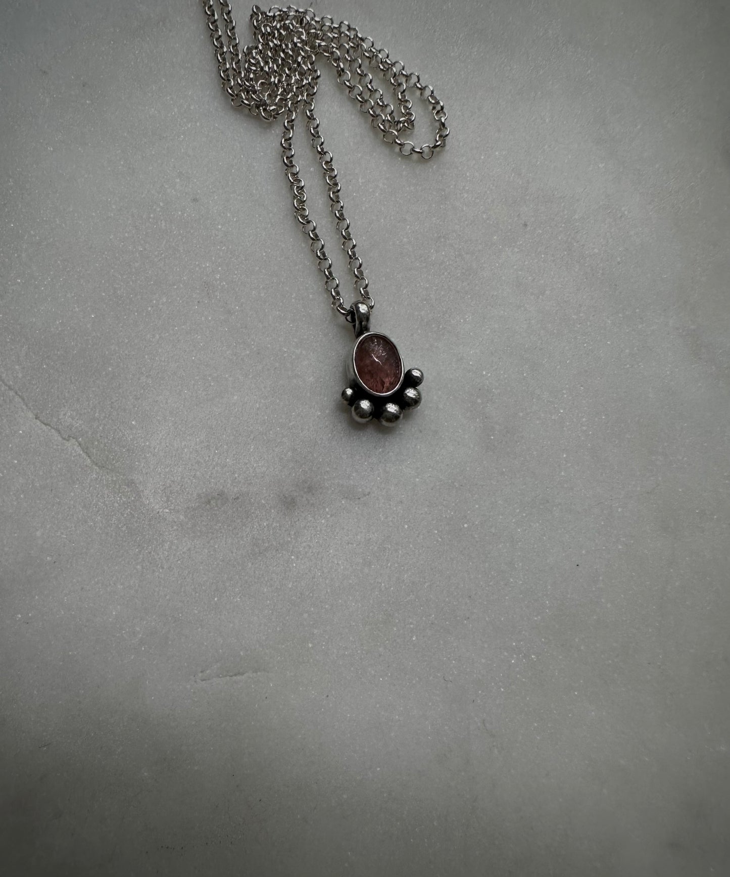 Small pink tourmaline necklace