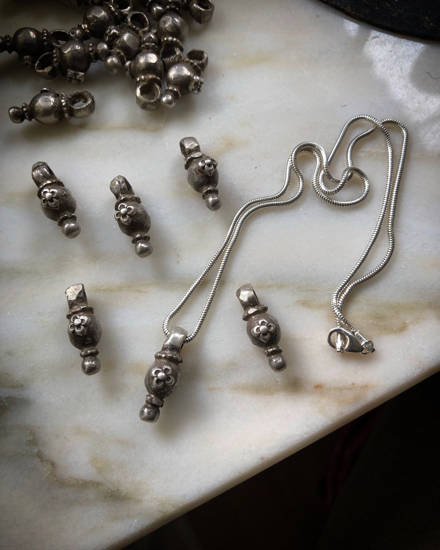 Vintage silver bead from Rajasthan