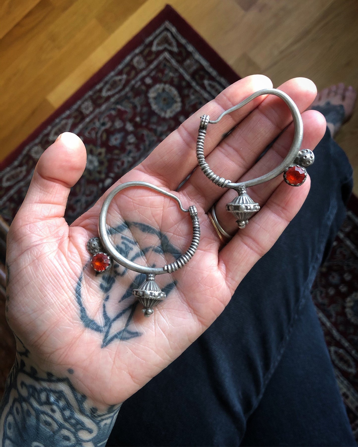Antique poppy seed ear weights from northen Pakistan