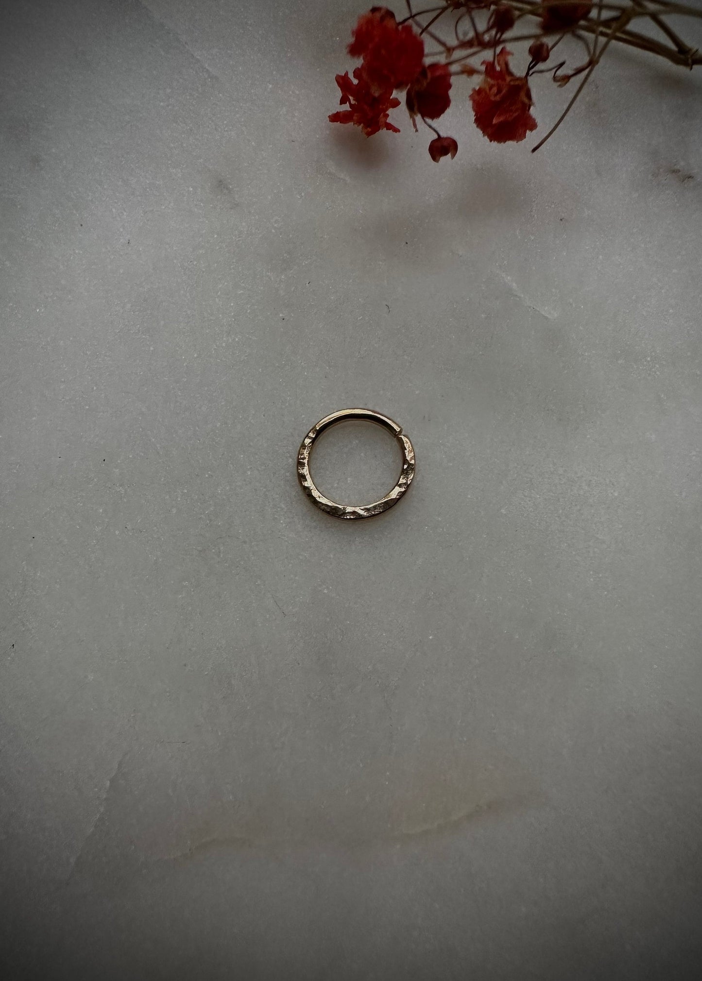 18k solid fair trade gold hammered septum