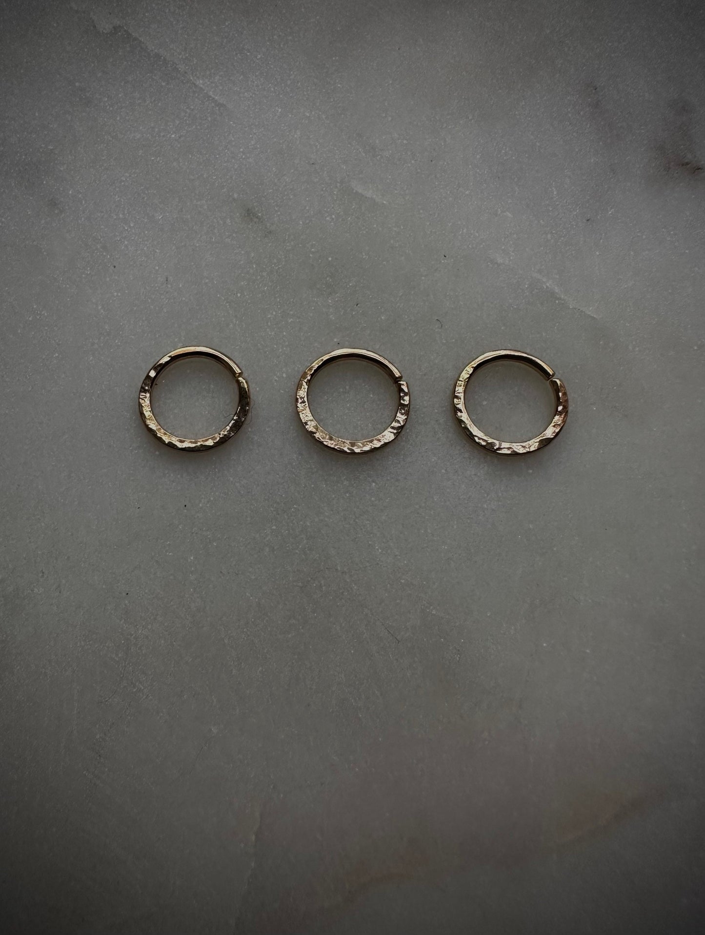 18k solid fair trade gold hammered septum