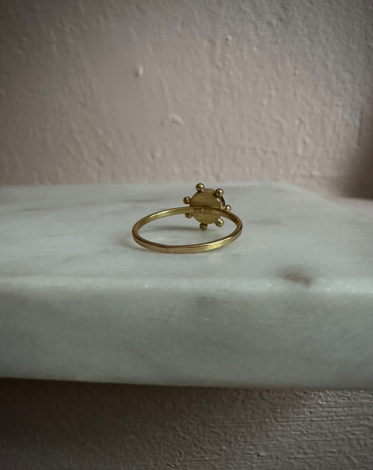 18k solid fairtrade gold ring with aquamarine