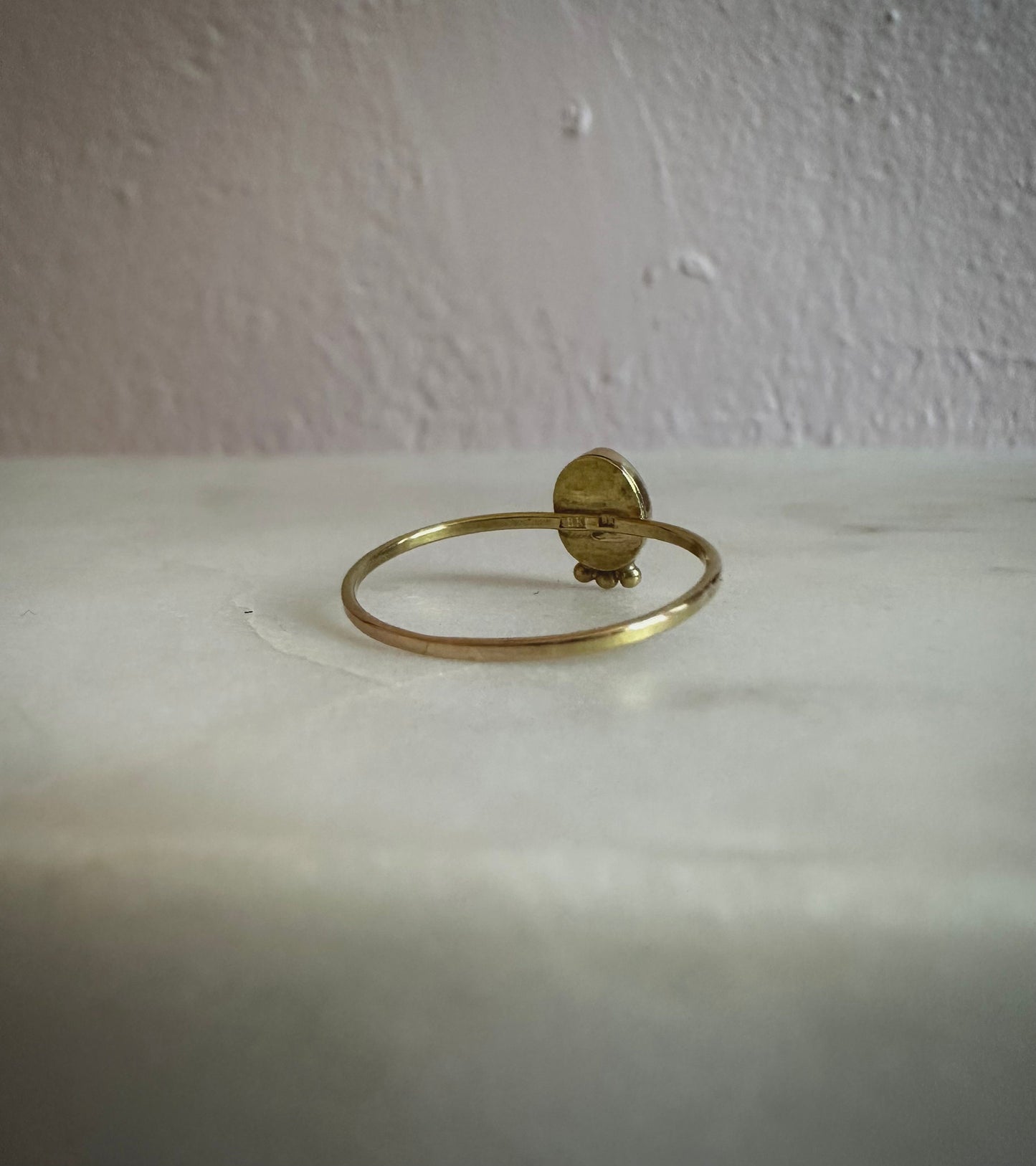 18k solid fairtrade gold ring with moonstone