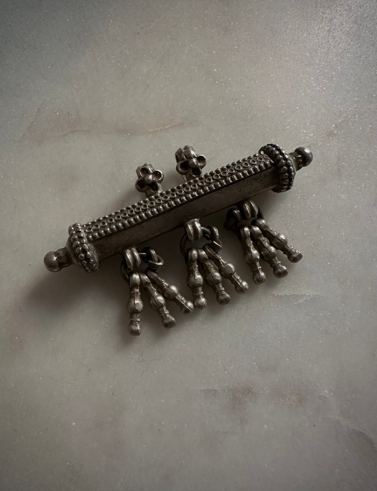 Antique indian silver mantra taviz amulet for good luck and protection