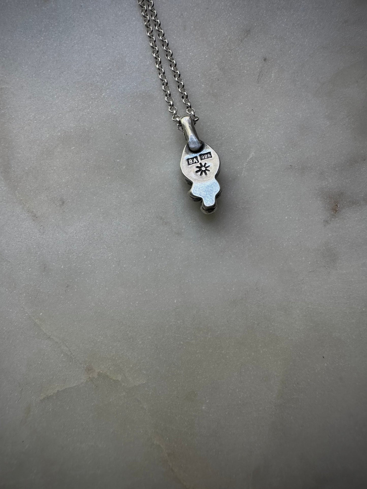 Blue tourmaline sterling silver necklace