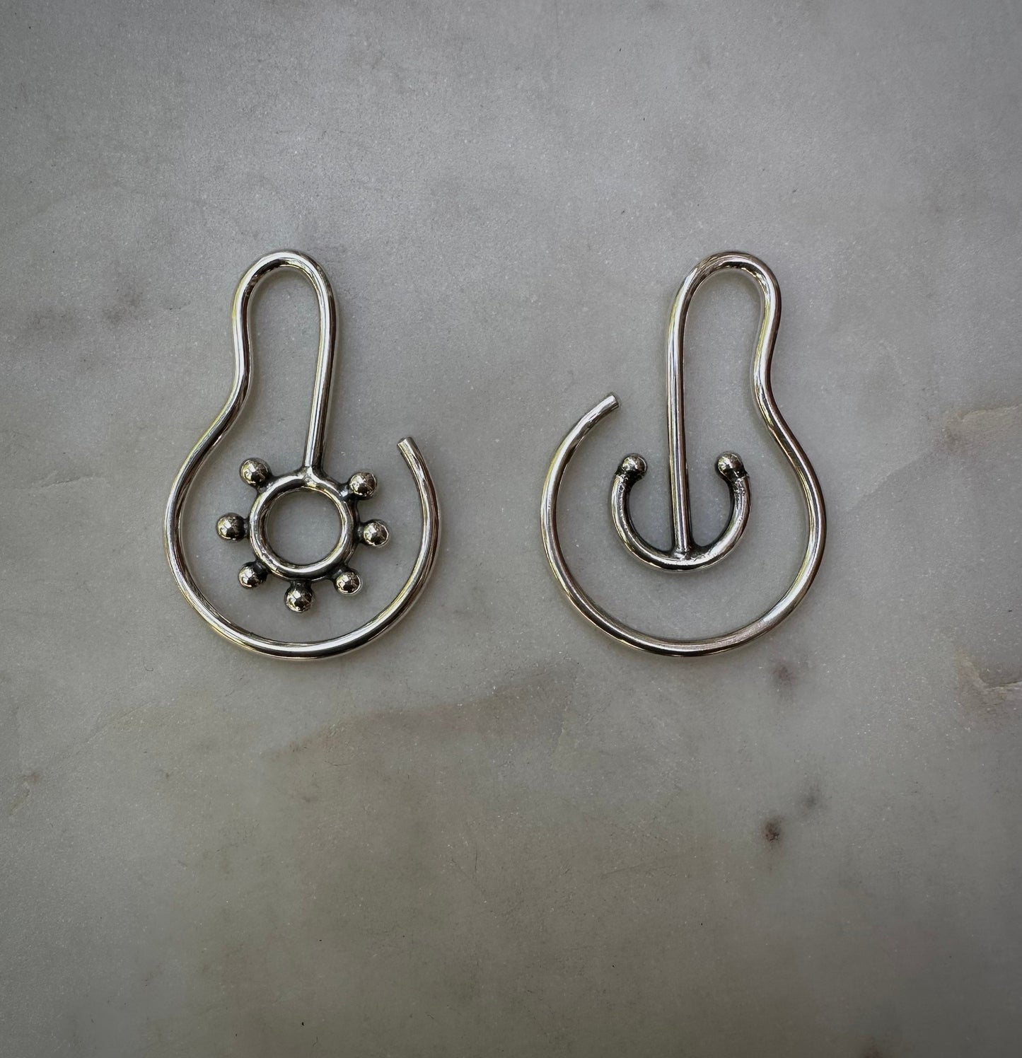 Sun and moon ear weights, earrings for streched ears