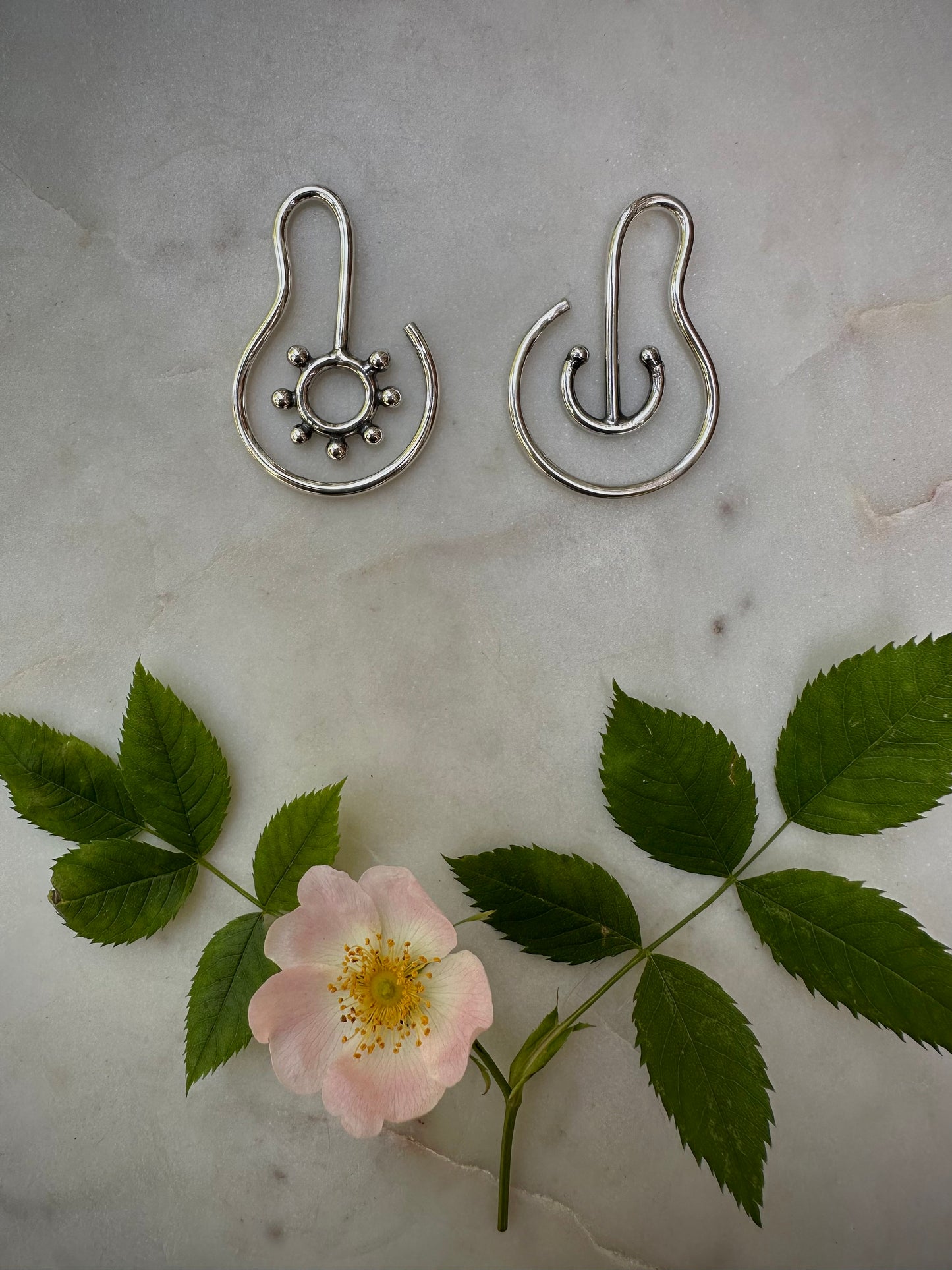 Sun and moon ear weights, earrings for streched ears