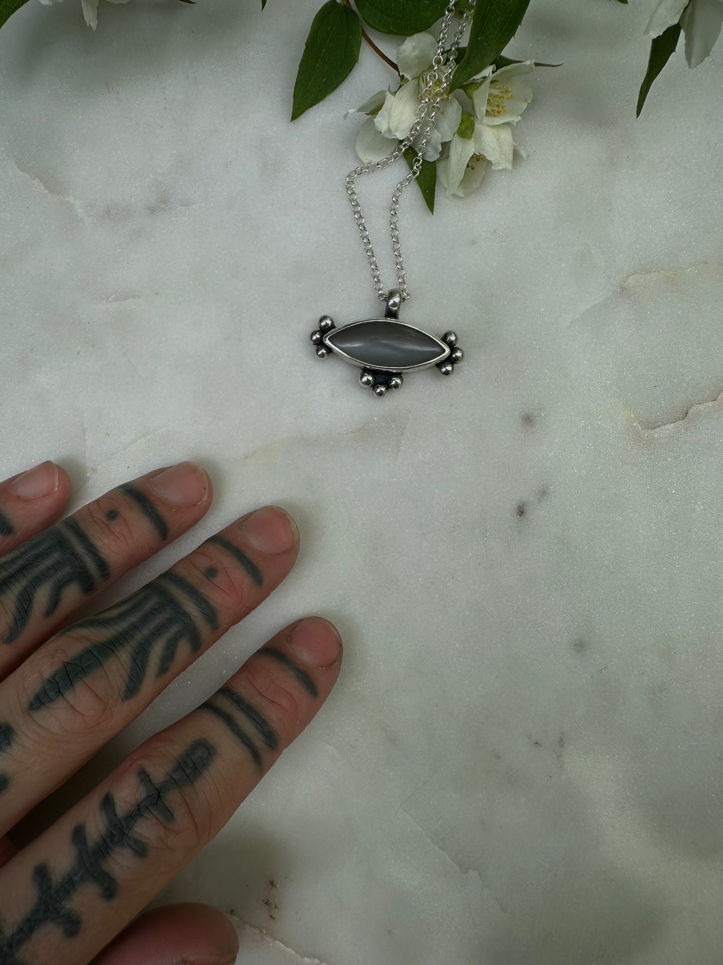 Handmade moonstone sterling silver necklace