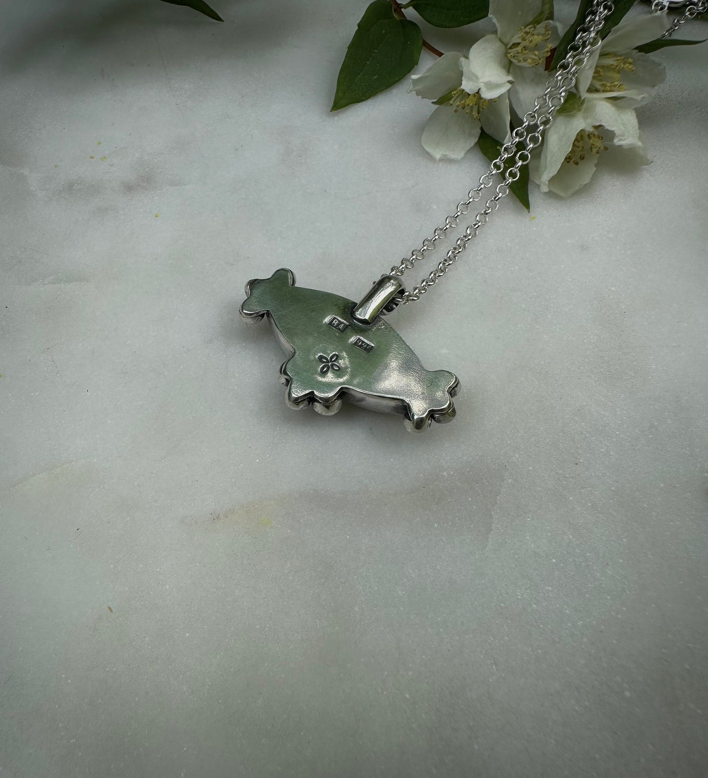 Handmade moonstone sterling silver necklace