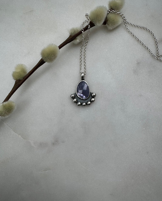 Tanzanite silver necklace