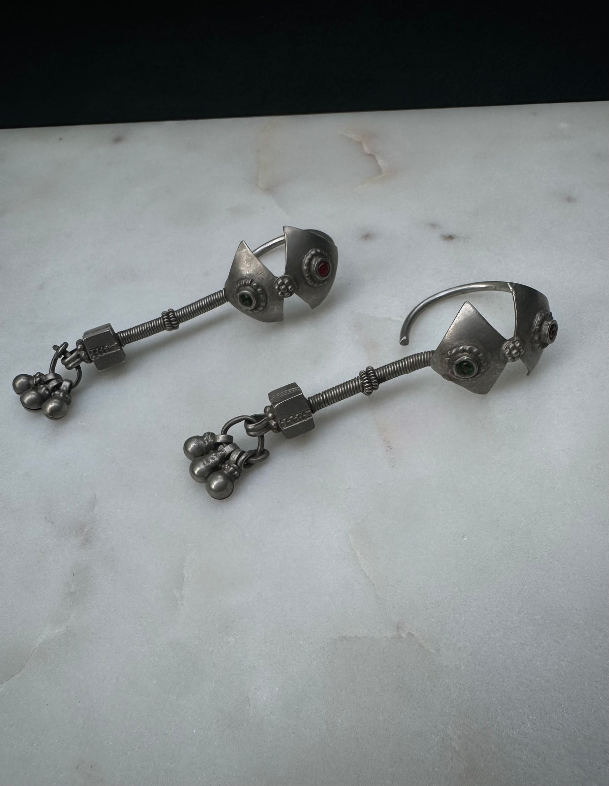 Vintage silver earrings from Gujarat