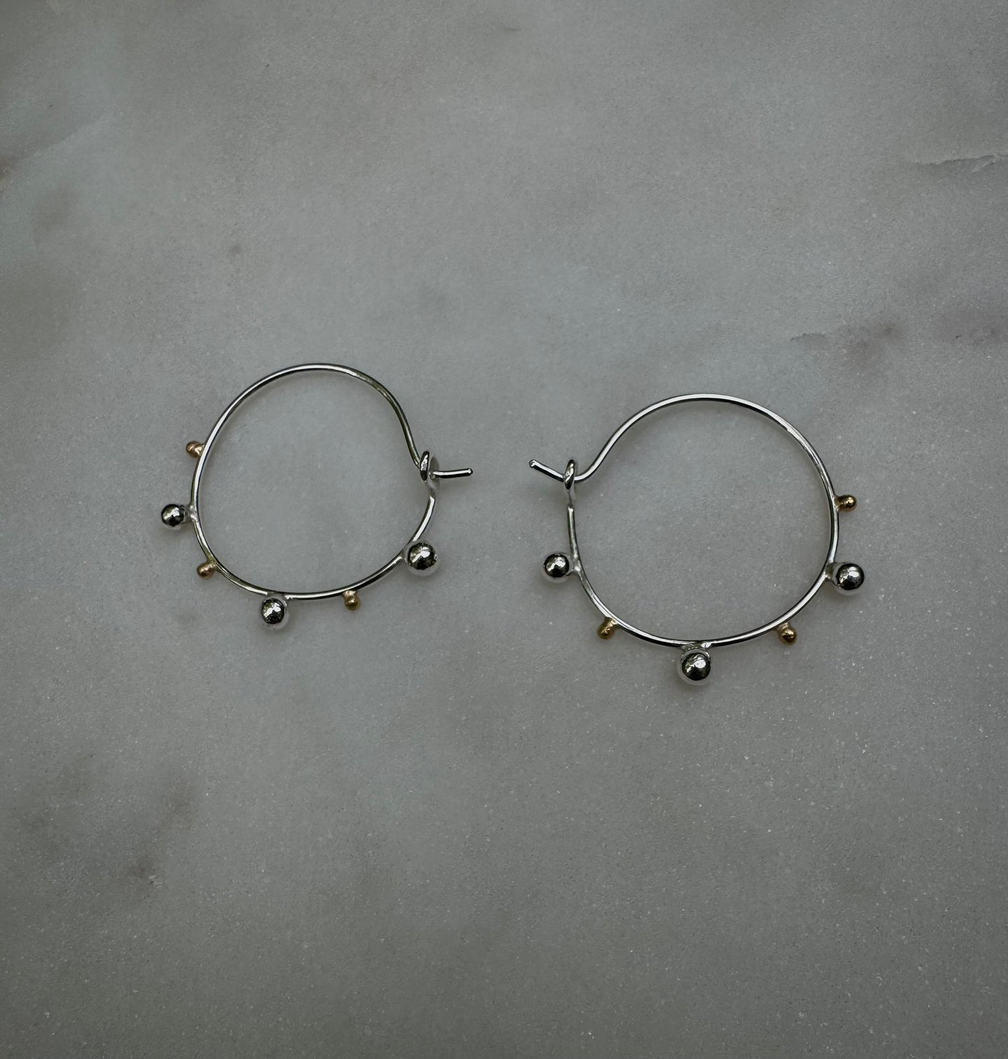 Dreamy silver and gold earrings