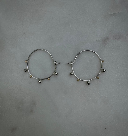 Dreamy silver and gold earrings