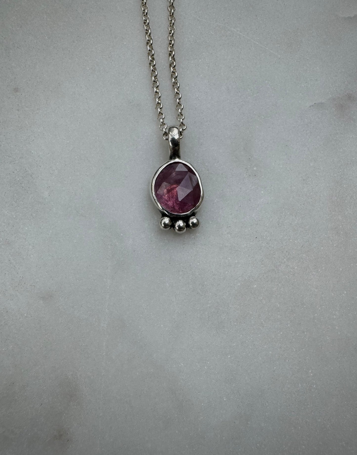 Strawberry quartz amulet