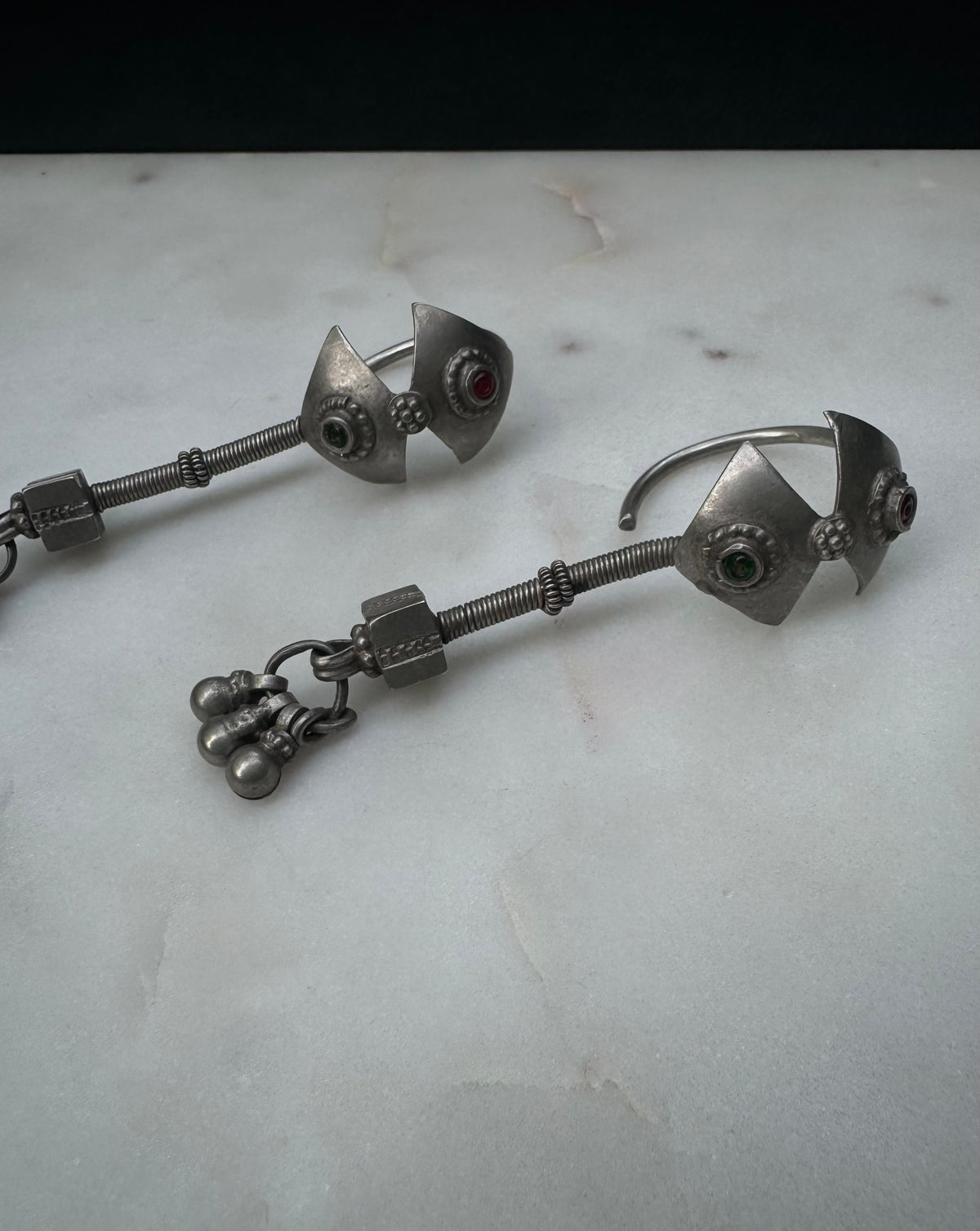 Vintage silver earrings from Gujarat