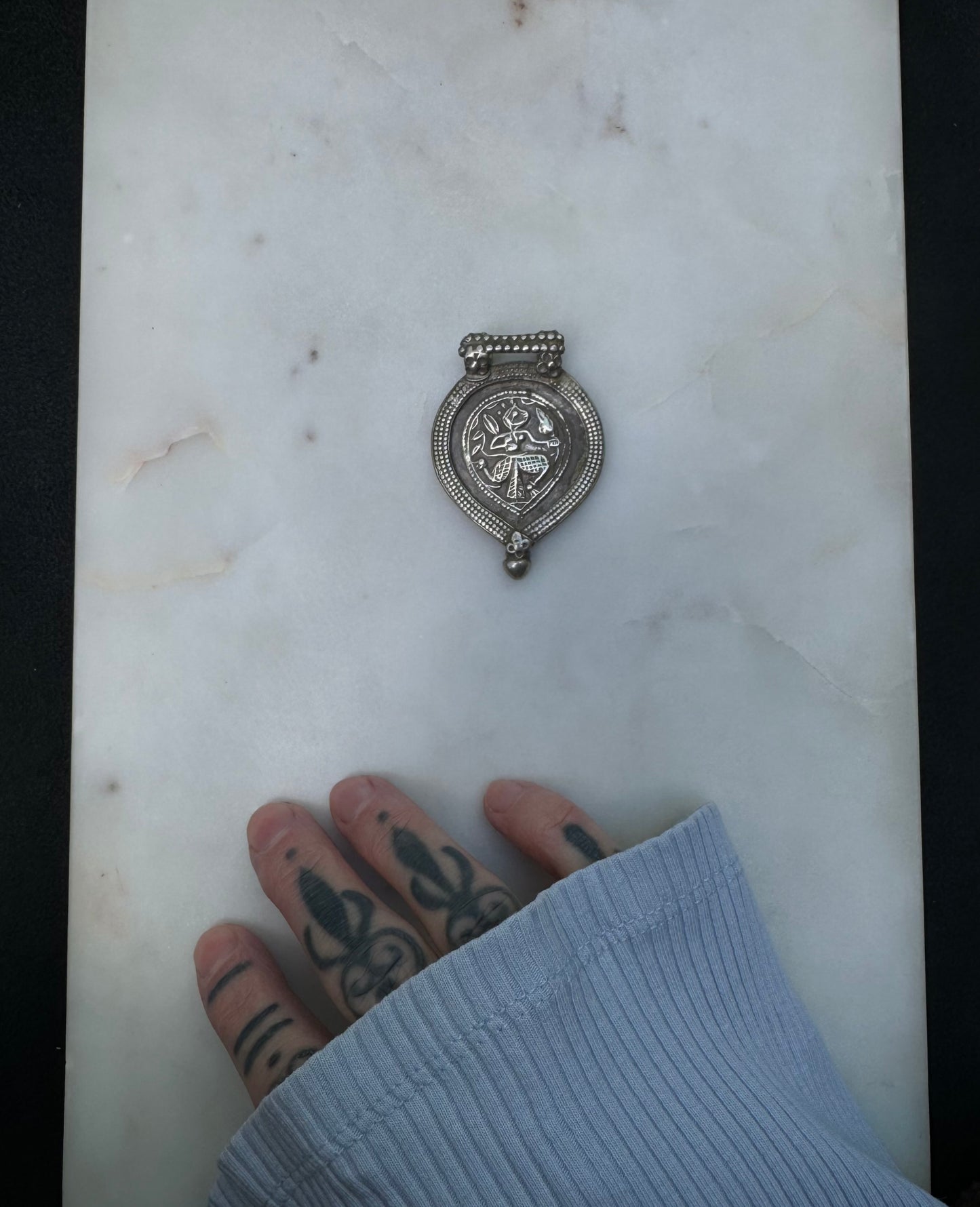 Old Hanuman silver amulet