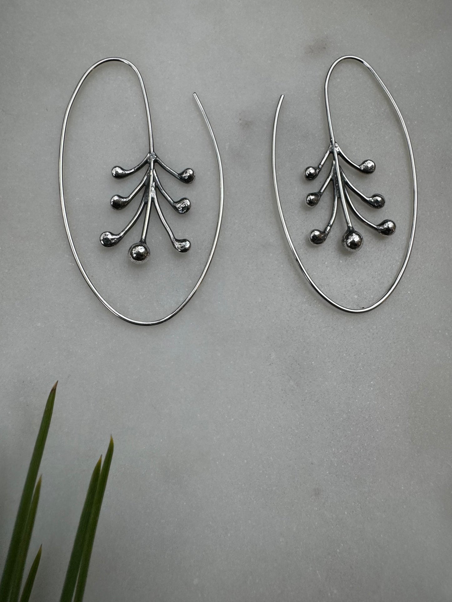 Flower silver earrings