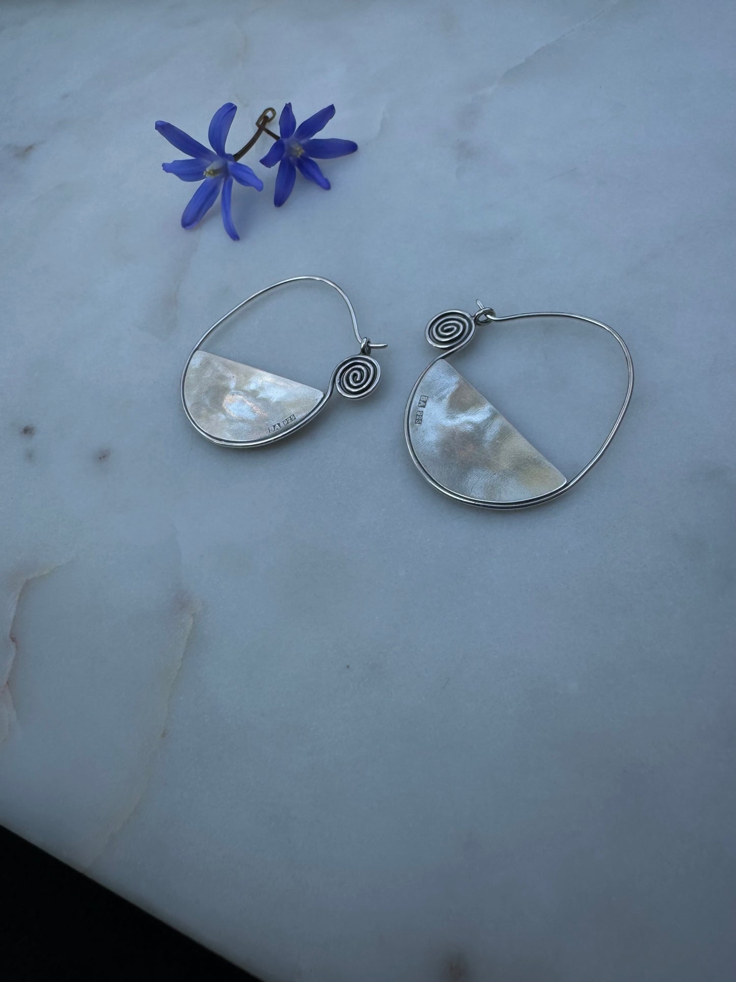 Silver earrings with Tanzanite