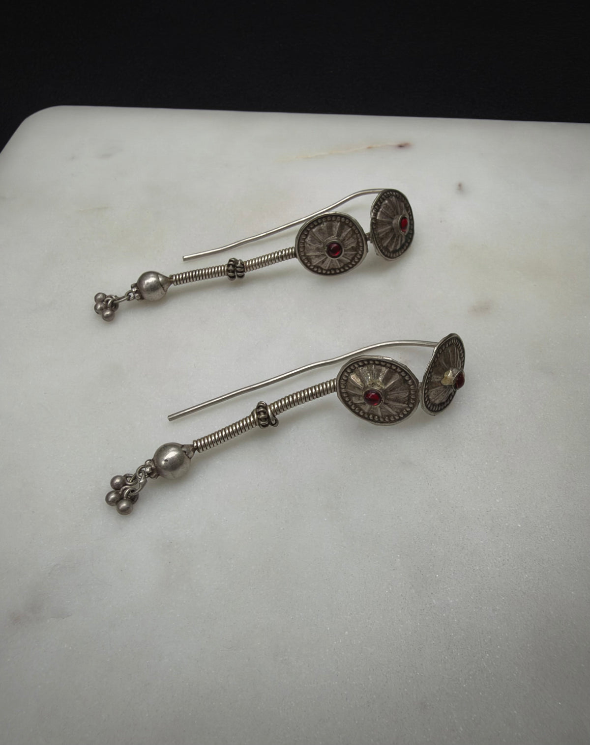 Vintage silver earrings from Gujarat
