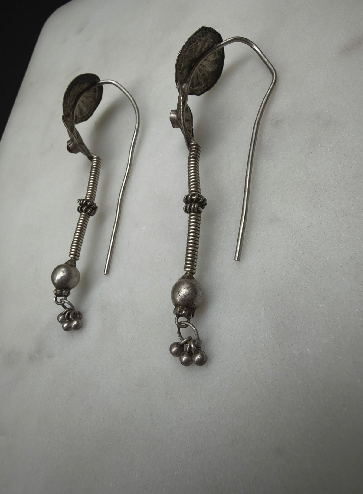 Vintage silver earrings from Gujarat
