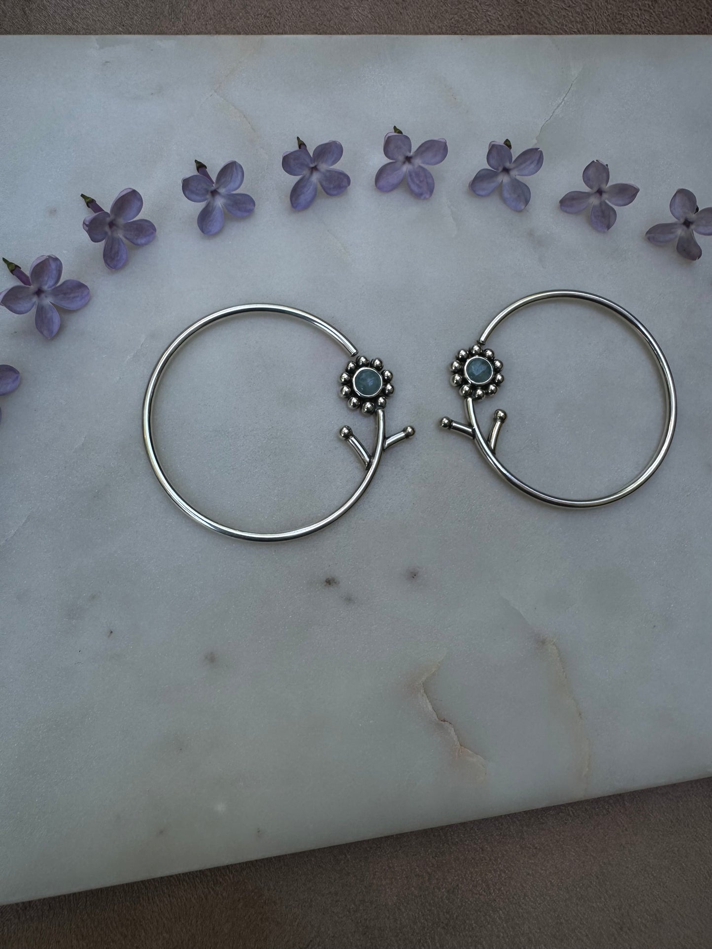 Flower earrings for streched ears