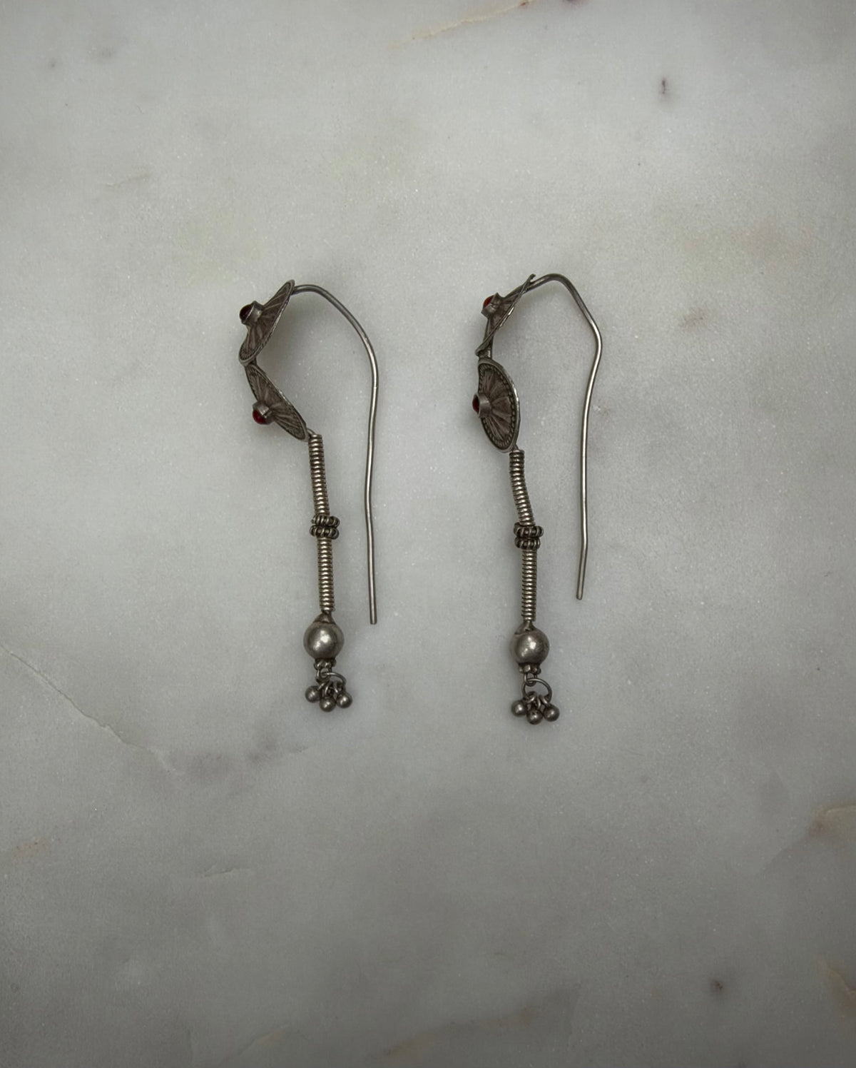 Vintage silver earrings from Gujarat