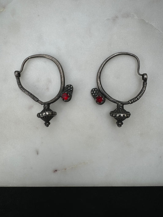 Vintage poppy earrings