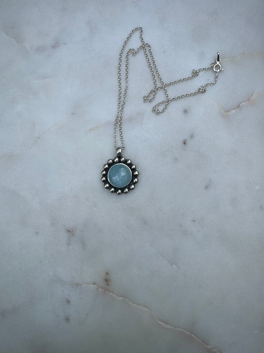 Aquamarine night sky necklace necklace