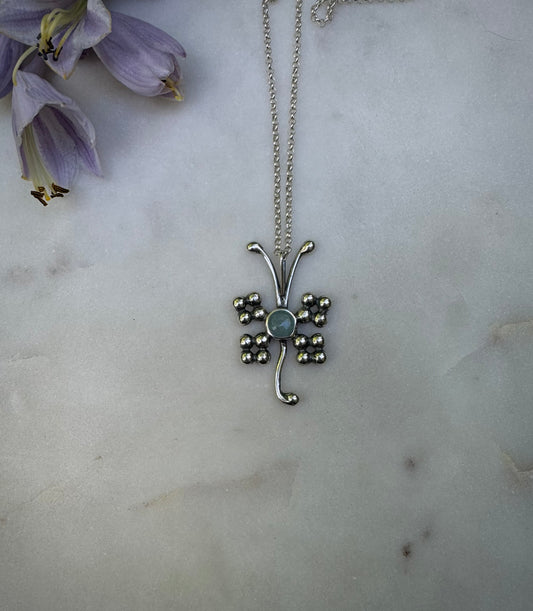 Butterfly aquamarine necklace