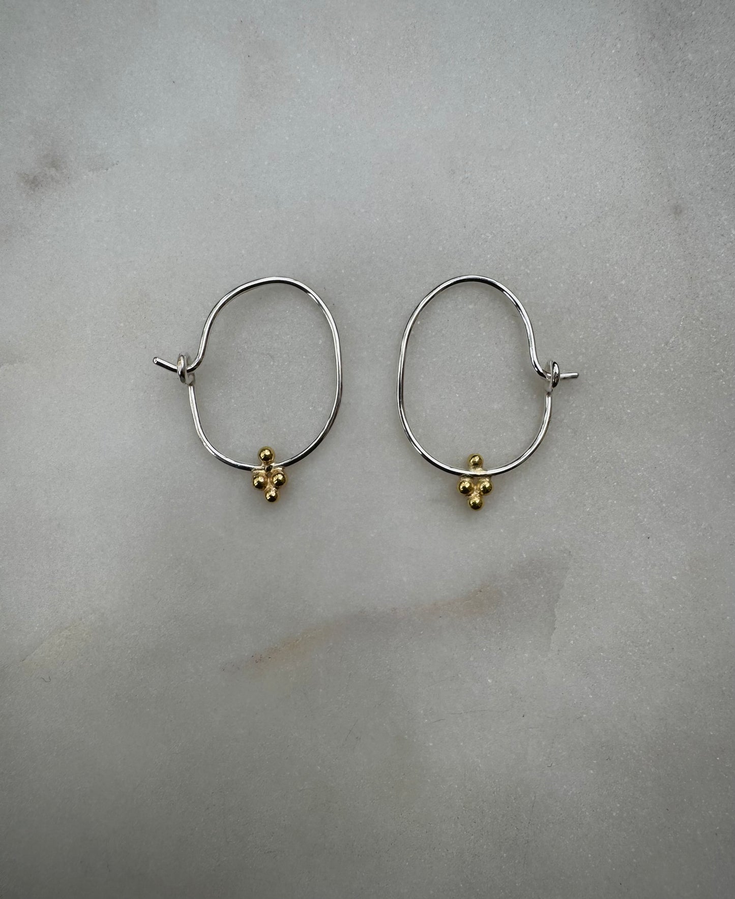 18k fairtrade gold and sterling silver earrings