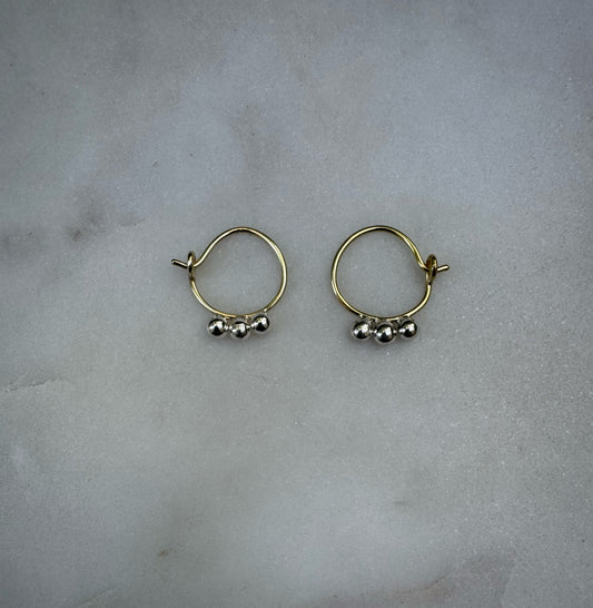 18k gold and silver earrings