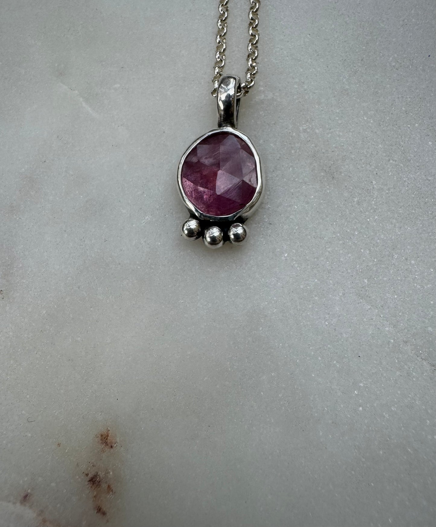 Strawberry quartz amulet