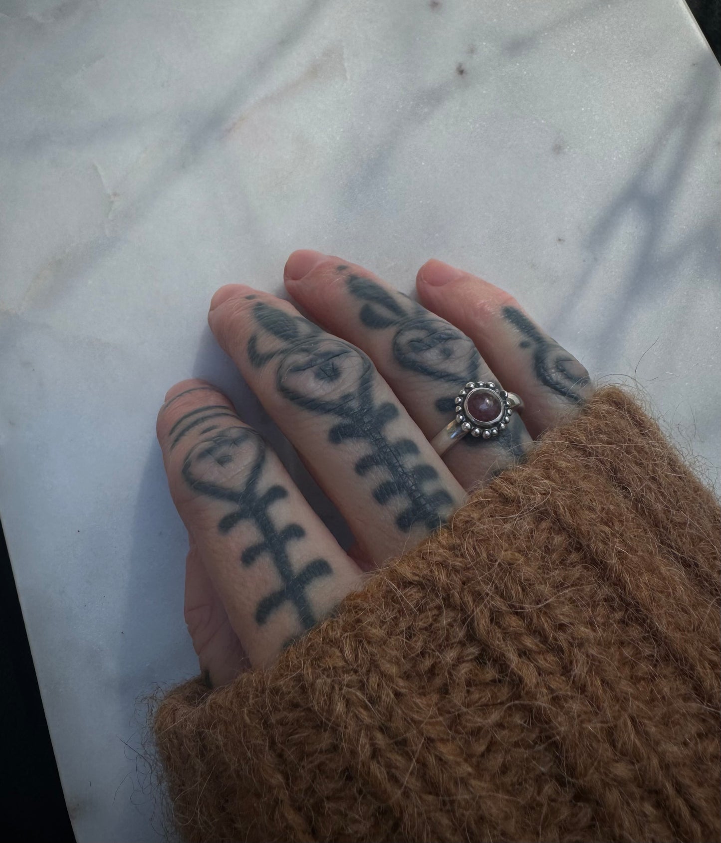 Silver ring with pink tourmaline