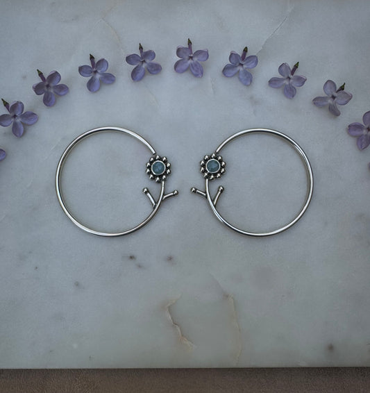 Flower earrings for streched ears