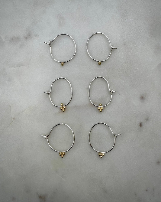18k fairtrade gold and sterling silver earrings