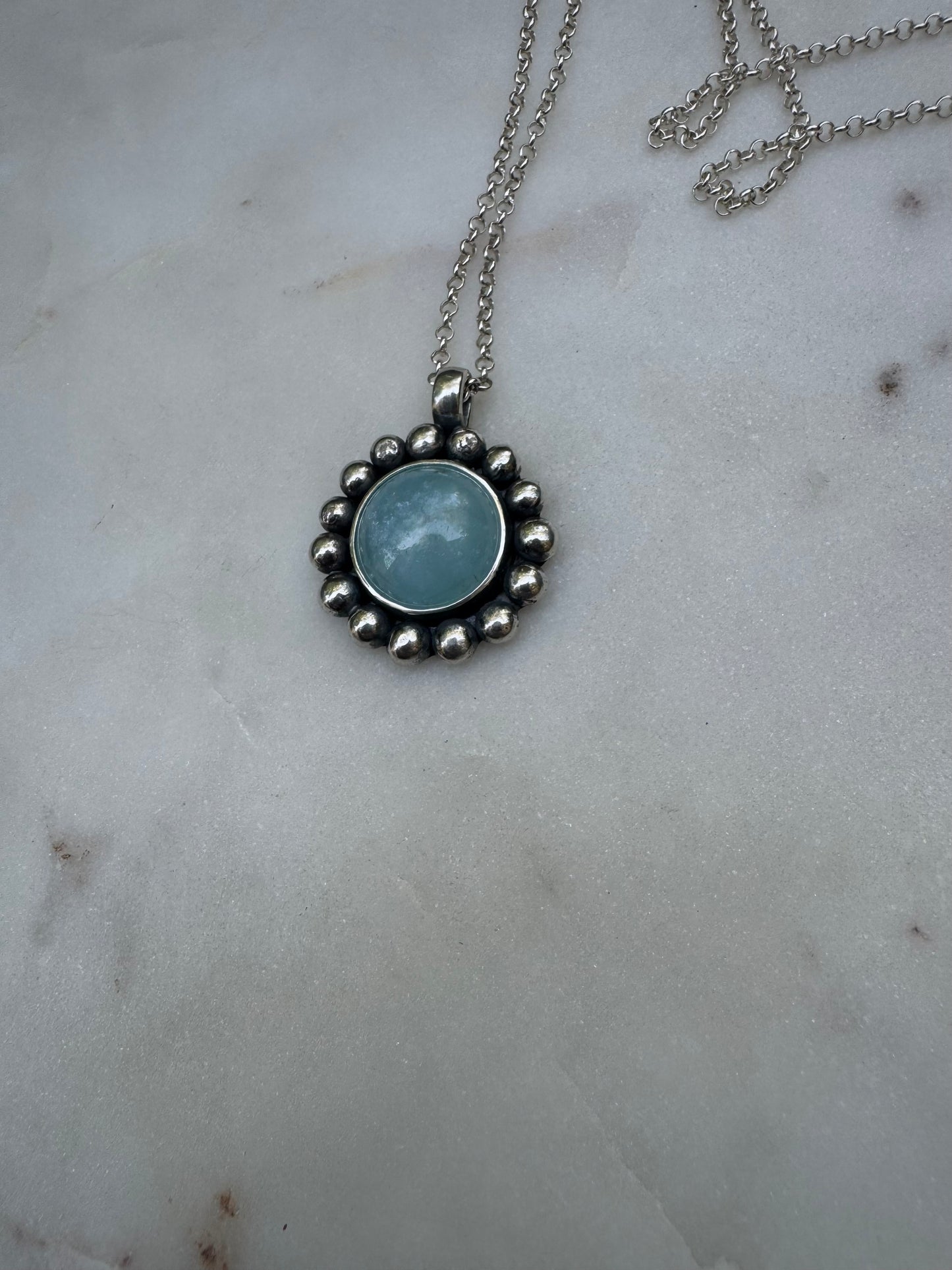 Aquamarine night sky necklace necklace