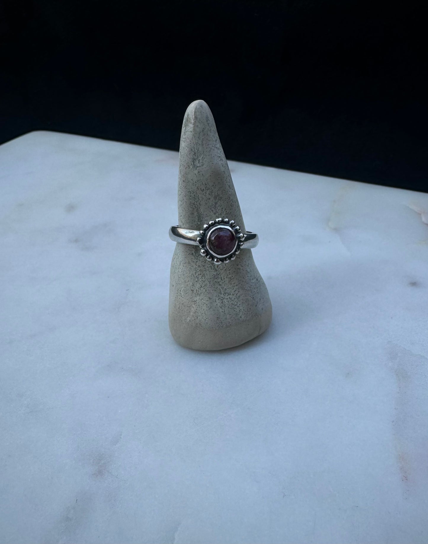 Silver ring with pink tourmaline