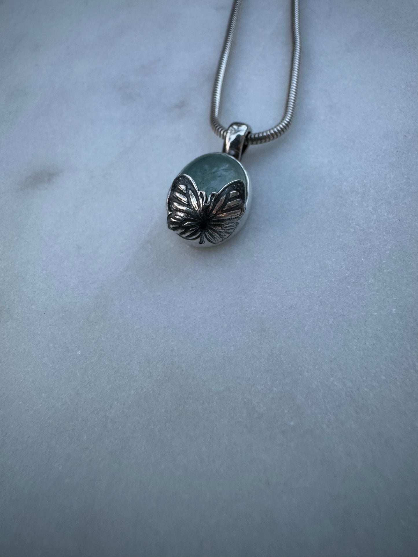 New life, Butterfly amulet with aquamarine