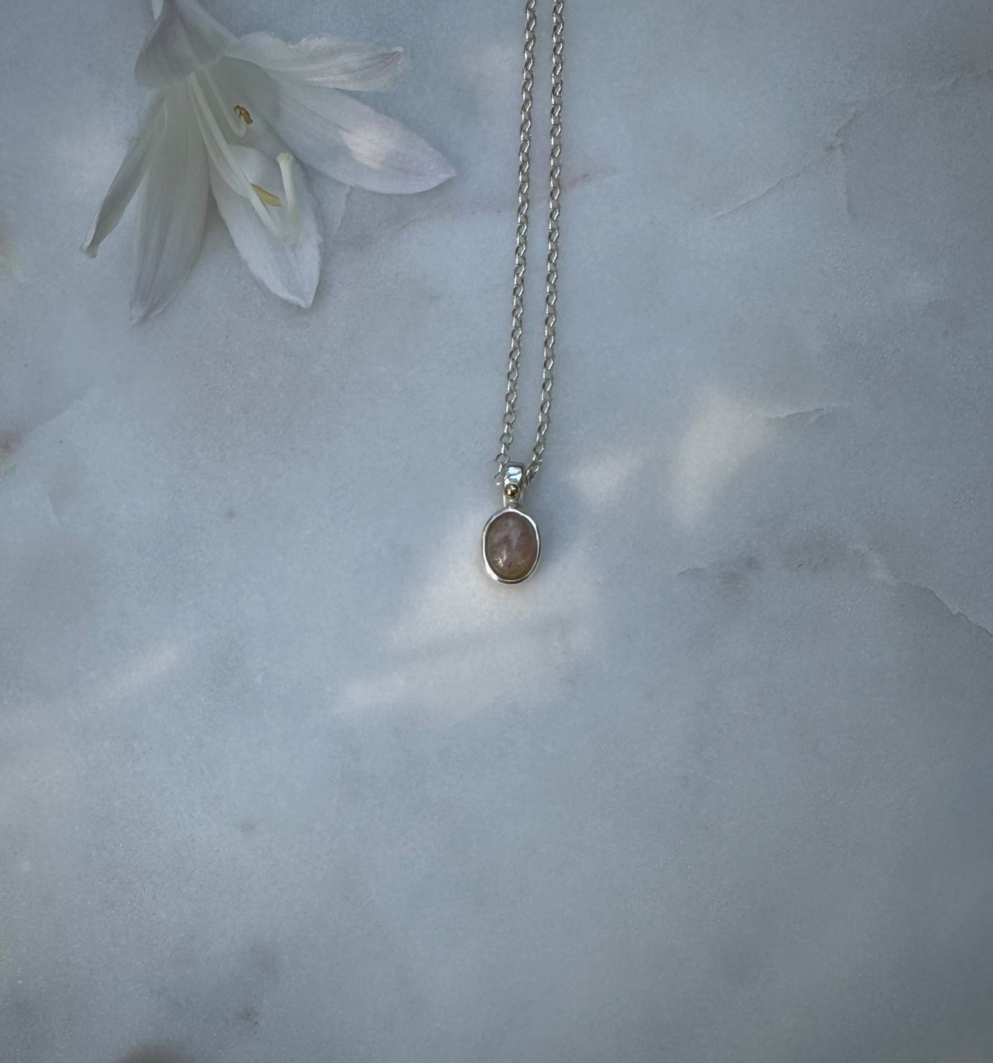Pink tourmaline necklace with 18k fair trade gold