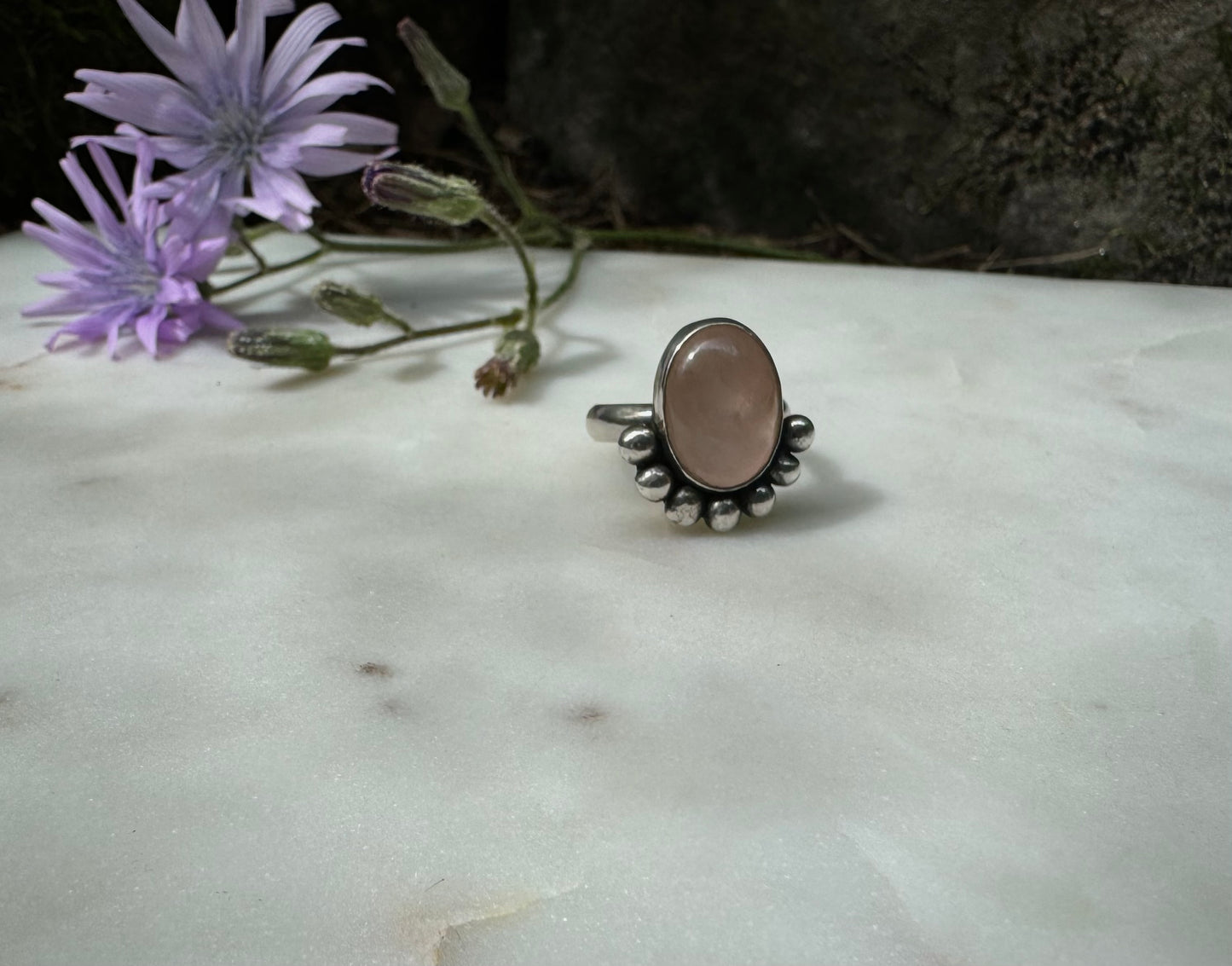 Rose quartz ring