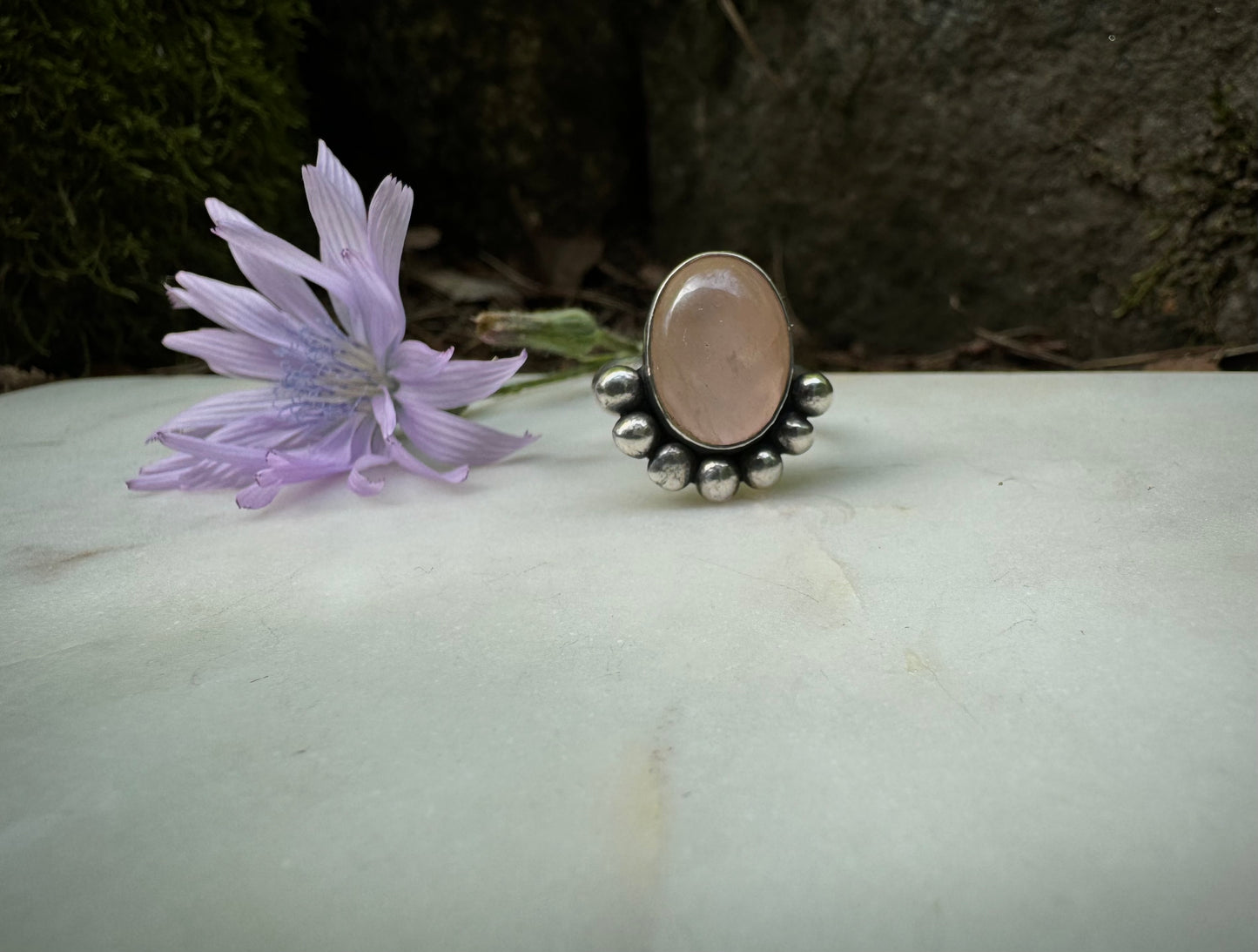 Rose quartz ring