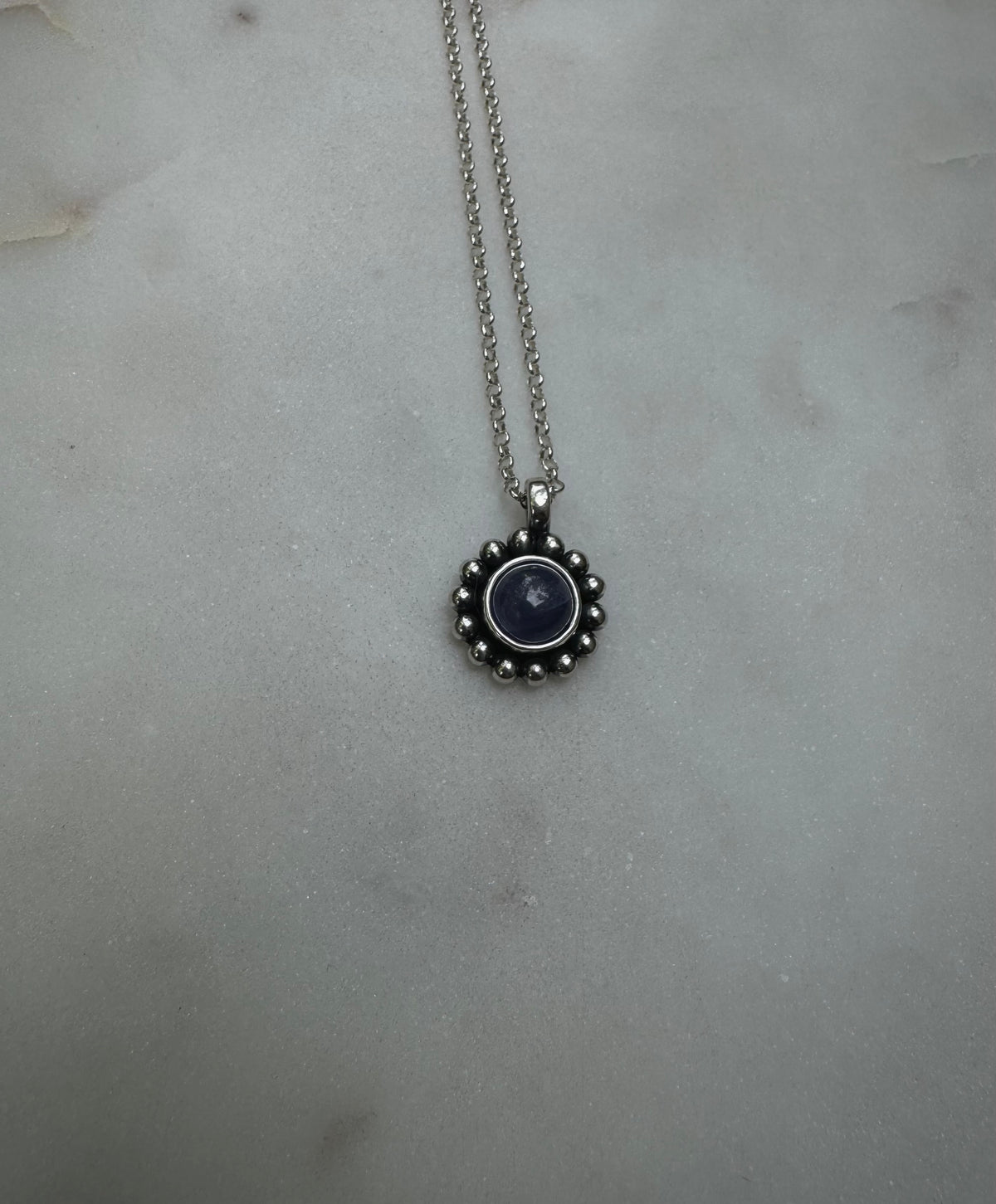 Tanzanite silver necklace