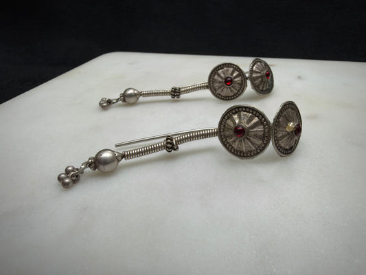 Vintage silver earrings from Gujarat
