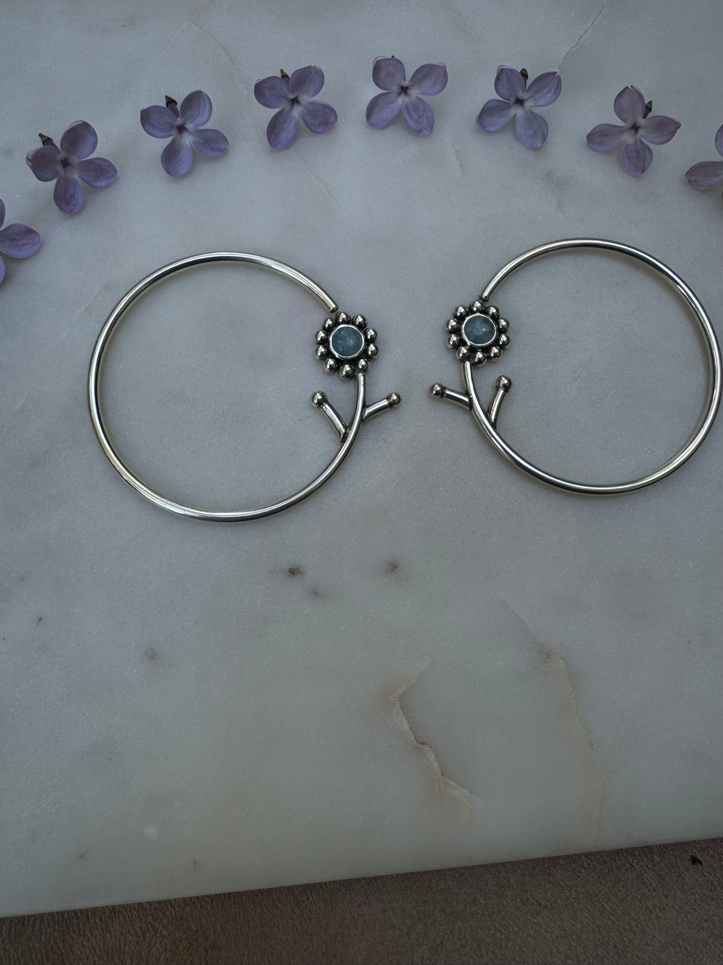 Flower earrings for streched ears